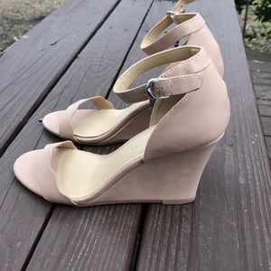 Nude Wedge Heels w/ankle strap